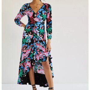 Anthropologie Maeve Ruched Floral Maxi Dress
